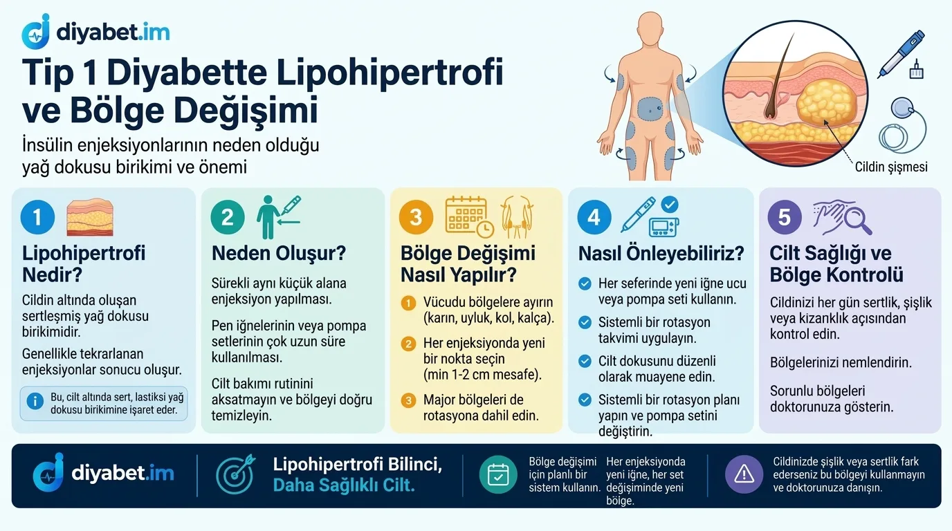 İnsülin enjeksiyon bölgelerinin karın üzerinde gösterimi